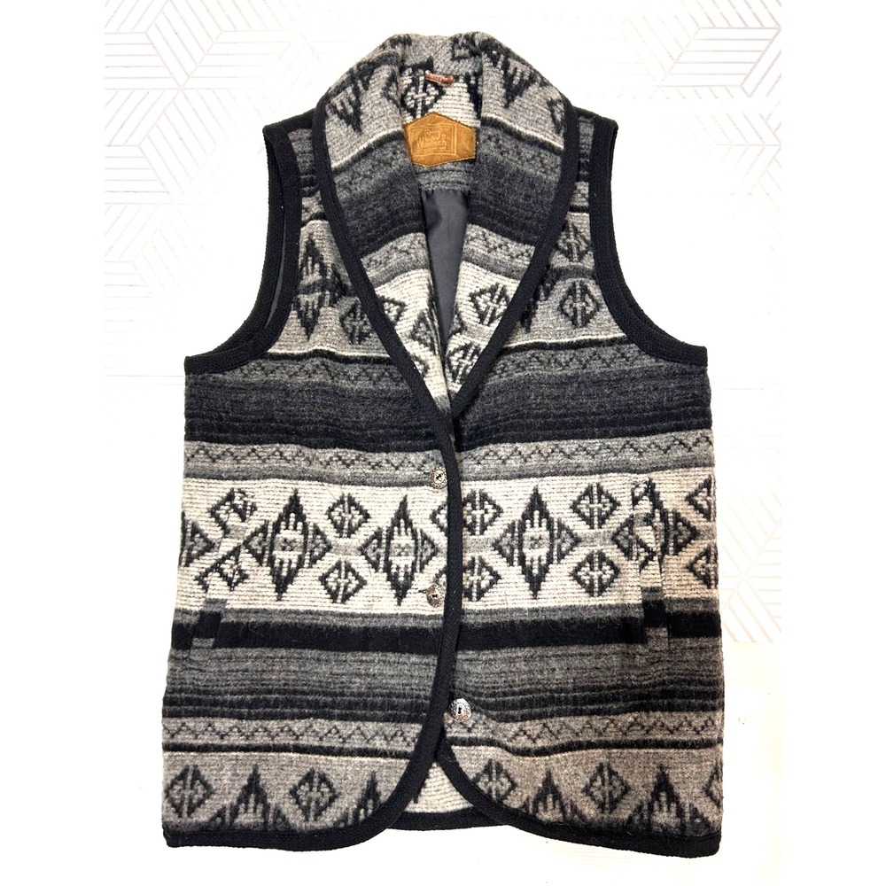 Vintage Woolrich Women's size M Aztec Blanket Vest Jacket Heavy Wool Warm g.